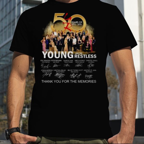 50 Years Of 1973 – 2023 The Young And The Restless Thank You For The Memories Signatures Unisex Shirt