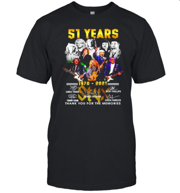 51 years 1970 2021 Styx thank you for the memories shirt