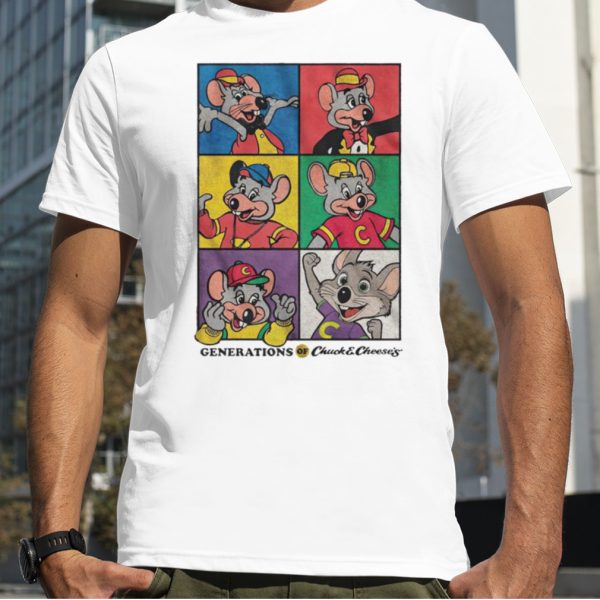 6 Cheese’s Chuck E. Cheese generations of chuck & cheese’s shirt