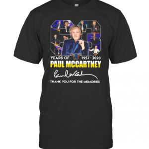 63 Years Of 1957 2020 Paul Mccartney Thank You For The Memories Signature T-Shirt