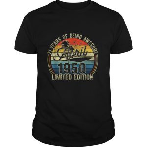 71st Birthday Gift Retro April 1950 71 Yrs Old 71st Bday T Shirt