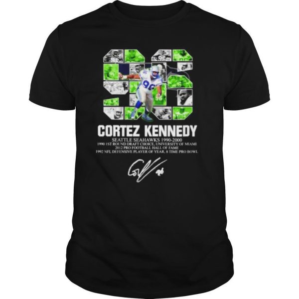 96 Cortez Kennedy Seattle Seahawks 1990 2000 signature shirt