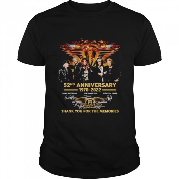 Aerosmith 52nd Anniversary 1970 2022 thank you for the memories shirt