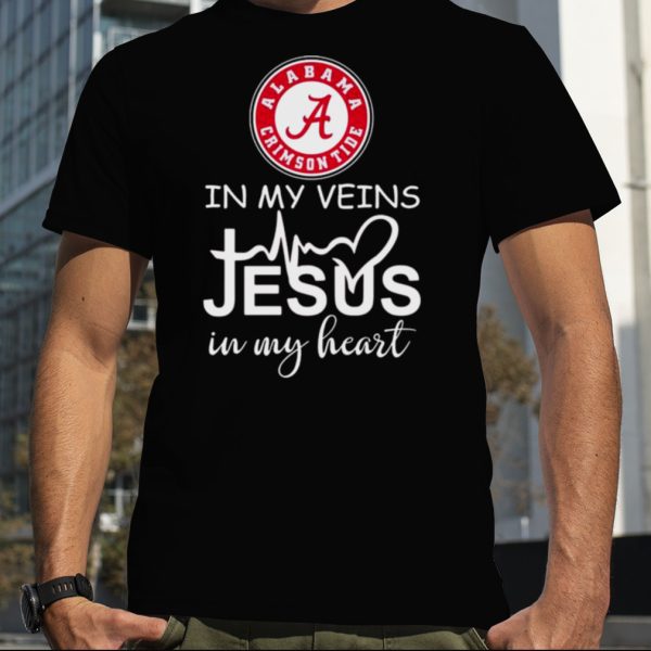 Alabama Crimson Tide Logo 2023 In My Veins Jesus In My Heart shirt