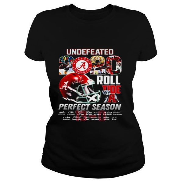 Alabama Crimson Tide undefeated 20 Roll Tide perfect season signatures shirt