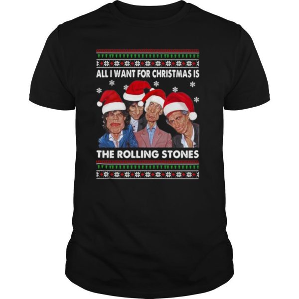 All I Want For Christmas Is Santa The Rolling Stones Ugly Christmas shirt