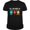 All You need is Peace love Miami Dolphins Merry Christmas light shirt