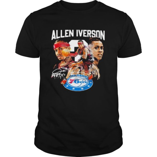 Allen iverson philadelphia 76ers basketball player signature shirt