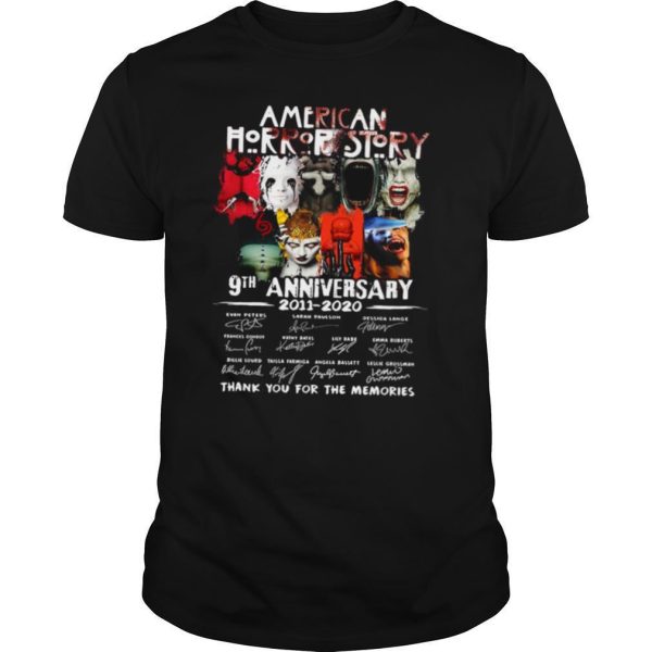 American Horror Story 9th Anniversary 2011 2020 Thank You For The Memories Signatures shirt