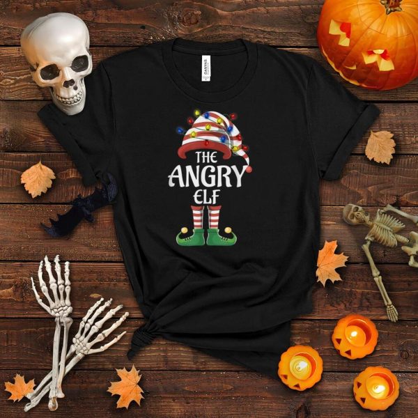 Angry Elf Lights Funny Matching Family Christmas Party Pajam T Shirt