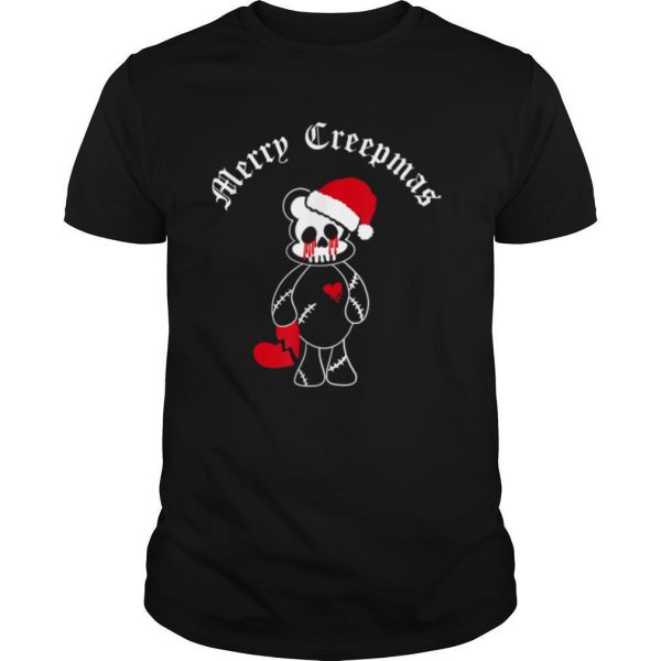 Anti Christmas Horror Goth Creepy Teddy Bear Merry Creepmas T Shirt