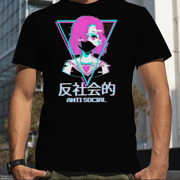 Antisocial Vaporwave Anime Girl Japanese Aesthetic T Shirt