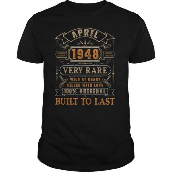 April 1948 Vintage 73rd Birthday Gifts Retro 73rd Bday T Shirt