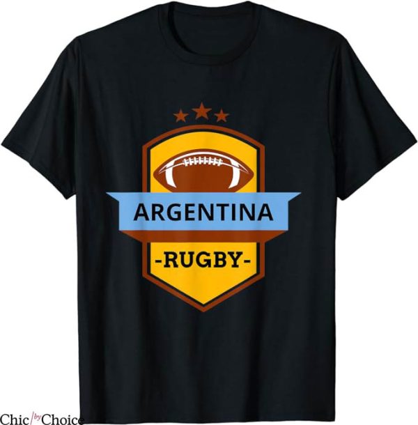 Argentina Rugby T-Shirt The Shield Tee Shirt NFL