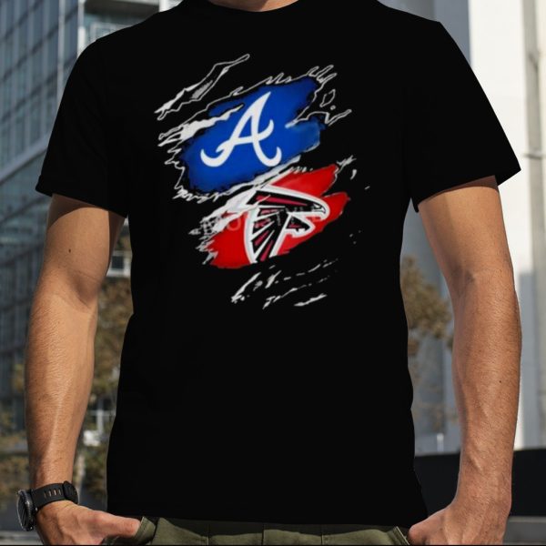 Atlanta Braves And Atlanta Falcons Torn Ripped Shirt