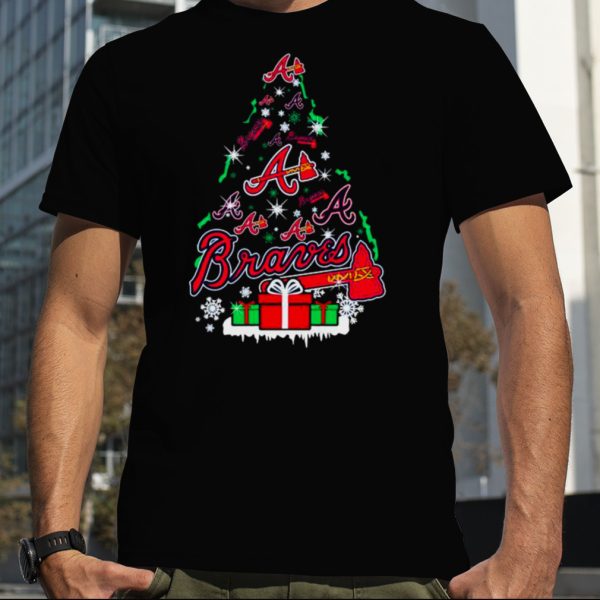 Atlanta Braves Santa Tree Christmas 2023 shirt