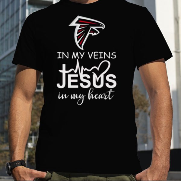 Atlanta Falcons Logo 2023 In My Veins Jesus In My Heart shirt