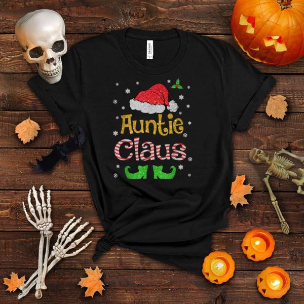 Auntie Claus Christmas Pajama Family Matching Xmas T Shirt