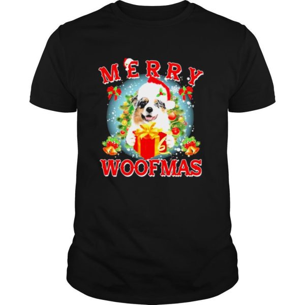 Australian Shepherd Santa Merry Woofmas Christmas shirt