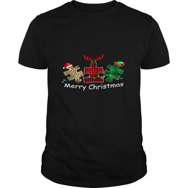 Autism Santa Reindeer Elf Merry Christmas shirt