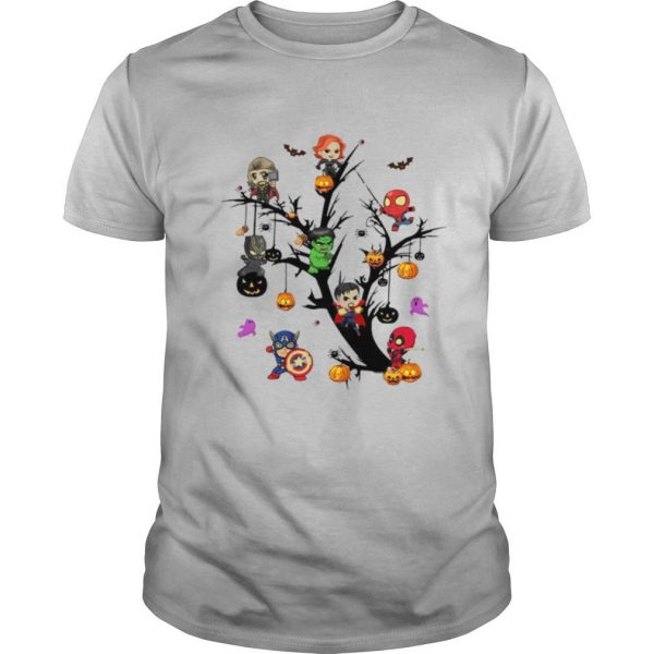 Avengers Superheroes Tree Halloween Pumpkin shirt