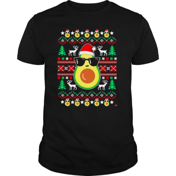 Avocado hat santa ugly merry christmas shirt