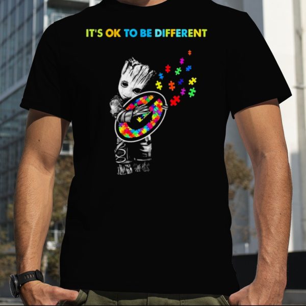 Baby Groot Hug Autism Green Bay Packers It’s Ok To Be Different Shirt