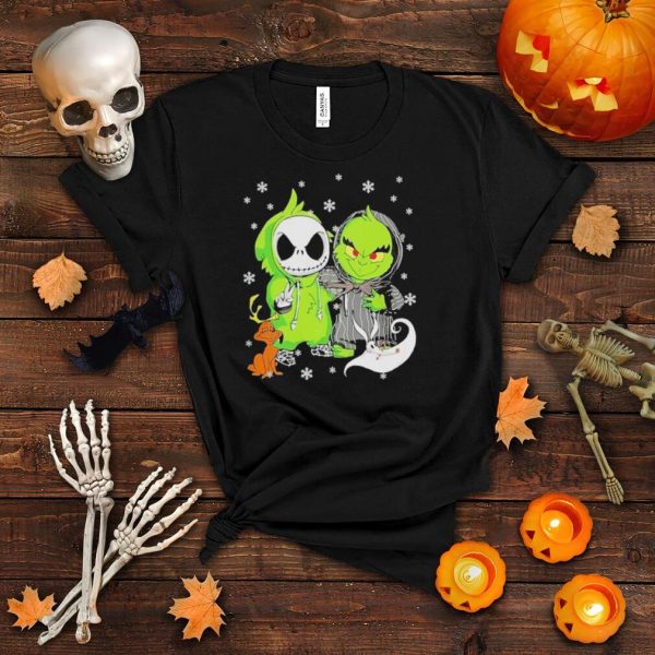 Baby Jack Skellington And Baby Grinch Happy Christmas Shirt