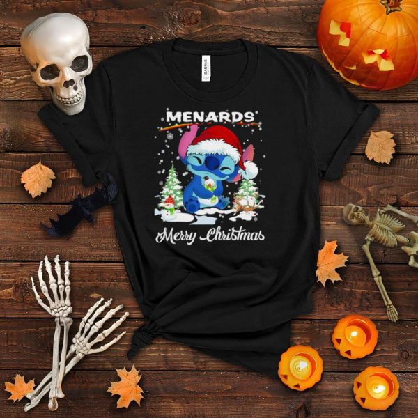 Baby Stitch Hug Snowman Menards Merry Christmas Shirt