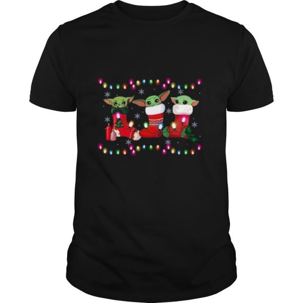 Baby Yoda In Stock Merry Christmas Light shirt