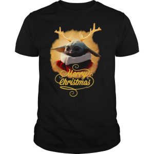 Baby Yoda Reindeer Merry Christmas shirt