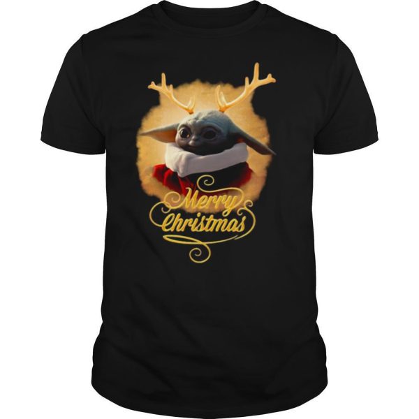 Baby Yoda Reindeer Merry Christmas shirt