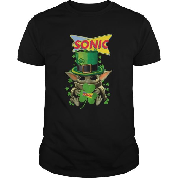 Baby Yoda Sonic Shamrock St Patricks Day shirt