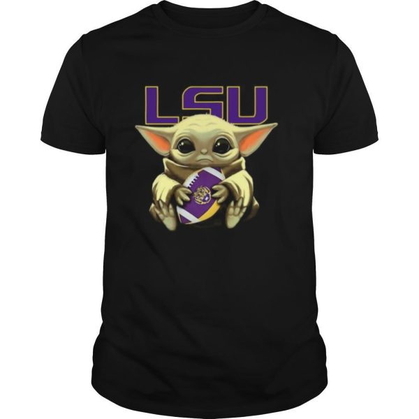 Baby yoda hug lsu tigers football shirt