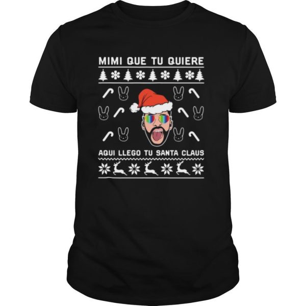 Bad Bunny Aqui Llego Tu Santa Claus Christmas shirt