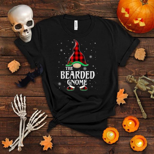 Bearded Gnome Buffalo Plaid Matching Family Christmas Pajama T Shirt