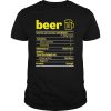 Beer Nutrition Facts Label Thanksgiving Christmas shirt