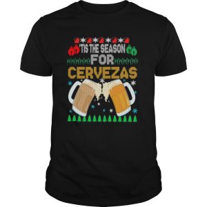 Beer Tis The Season For Cervezas Ugly Christmas Flag shirt