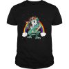 Bernese Mountain Unicorn Riding Dinosaur T rex Christmas T Shirt