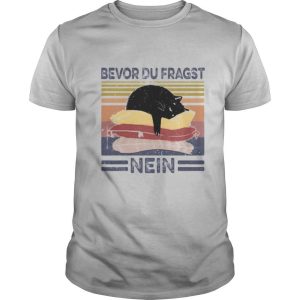 Bevor du fragst nein cat vintage retro shirt