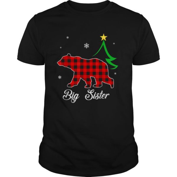 Big Sister Bear Red Plaid Christmas shirt