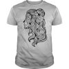 Black And White Beautiful Woman Skull With Smooth Hair Dia De Los Muertos shirt