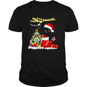Black Cat Merry Christmas shirt
