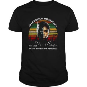 Black Panther Chadwick Boseman 1977 2020 Signature Thank You For The Memories Vintage shirt