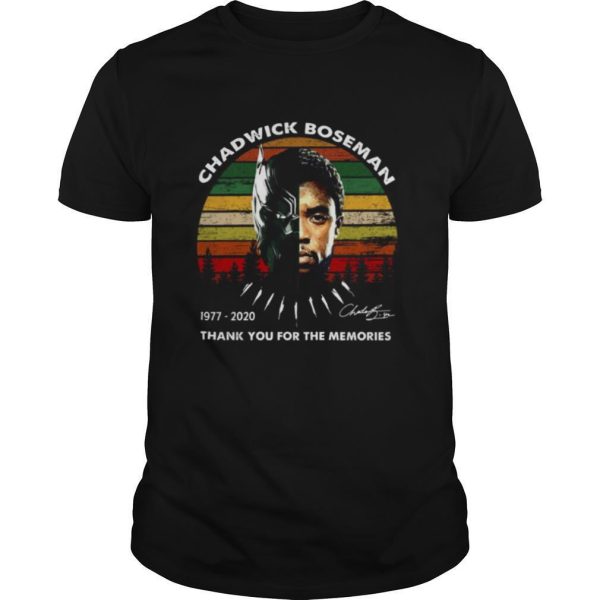 Black Panther Chadwick Boseman 1977 2020 Signature Thank You For The Memories Vintage shirt