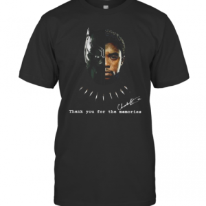 Black Panther Chadwick Boseman 1977 2020 Thank You For The Memories Signature T-Shirt