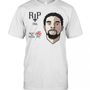 Black Panther Chadwick Rip Ink Rest In Peace Rose T-Shirt