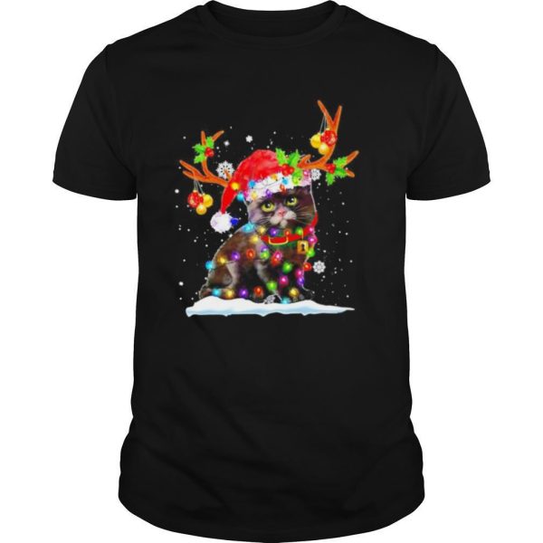 Black cat Reindeer Christmas shirt