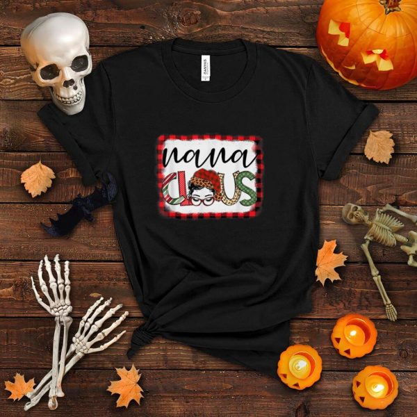 Bleached Nana Claus Messy Bun Hair Family Christmas Matching T Shirt