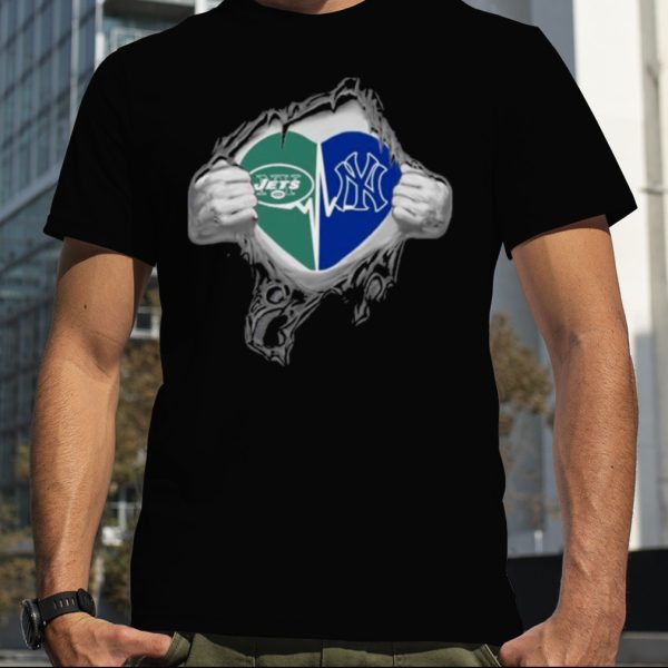 Blood Inside Me New York Jets And New York Yankees It’s In My Heart T Shirt